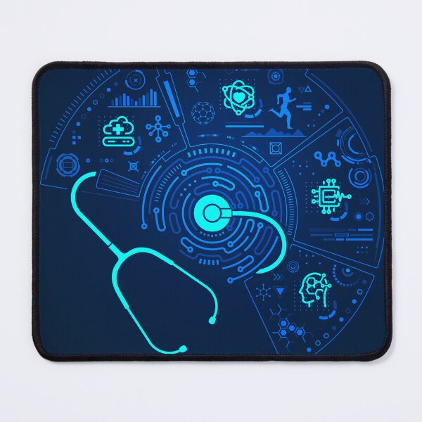 Item preview, telemedicine healthcare technology stethoscope electronic pattern futuristic interface designed and sold by NiamLab.