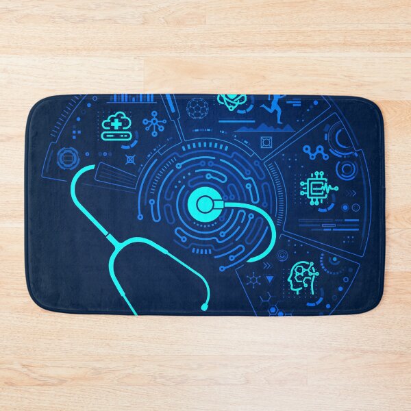 Item preview, telemedicine healthcare technology stethoscope electronic pattern futuristic interface designed and sold by NiamLab.