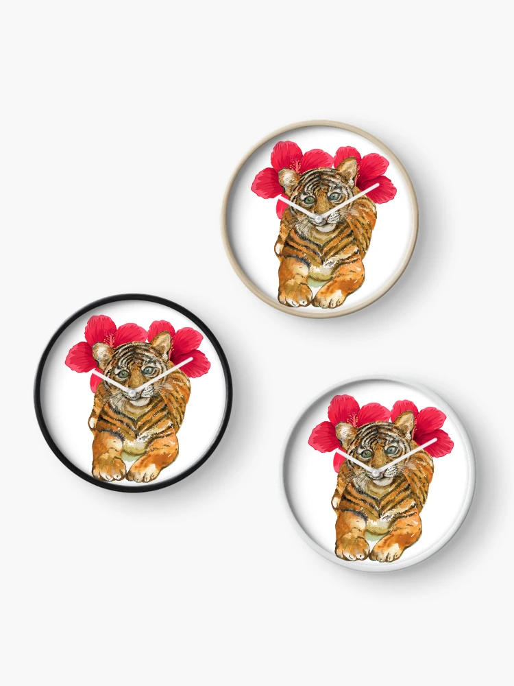 Thumbnail 3 of 4, Clock, TigerSticker designed and sold by hsstudio2025.