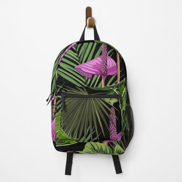 Item preview, Anthurium. Seamless floral pattern with violet glossy flowers and anthurium and palm leaves. designed and sold by MatyKotiv.