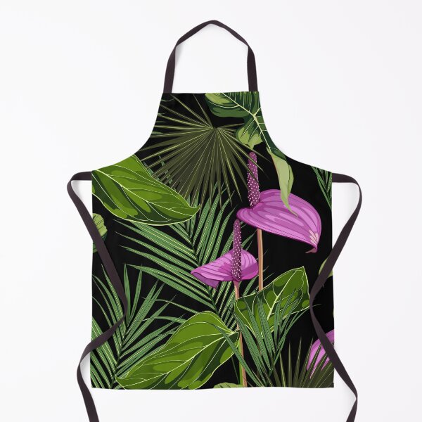 Artikelvorschau, Anthurium. Nahtloses Blumenmuster mit violetten, glänzenden Blüten und Anthurium- und Palmblättern. entworfen und verkauft von MatyKotiv.