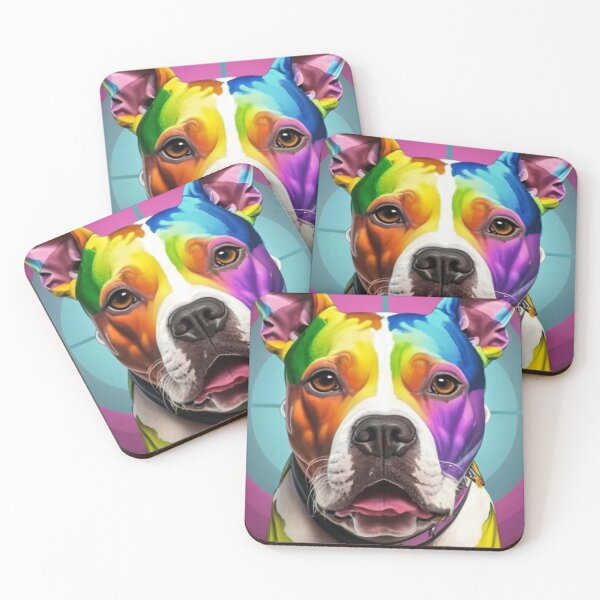 Item preview, Pitbull in colorful shades designed and sold by Izabela Włodarczyk.
