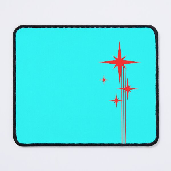 Item preview, 1950s Atomic Age Retro Starbursts in Bright Aqua Turquoise and Red designed and sold by kierkegaard.