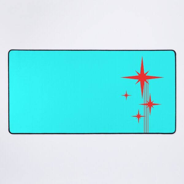 Item preview, 1950s Atomic Age Retro Starbursts in Bright Aqua Turquoise and Red designed and sold by kierkegaard.