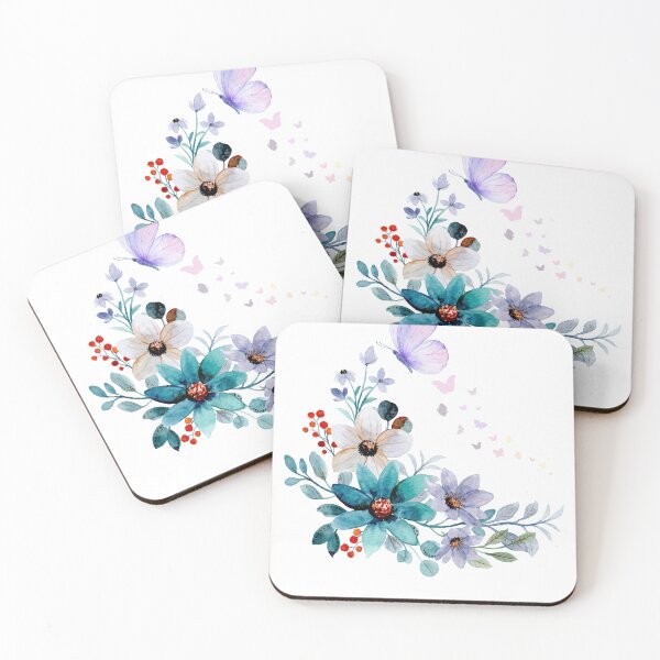 Item preview, butterfly and purple flowers designed and sold by Fekra-Design.