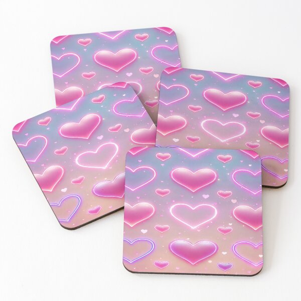 Item preview, Glowing Pink Hearts on Gradient Background designed and sold by 0Mystica0.