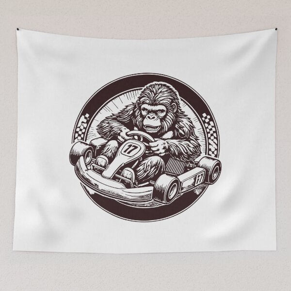 Item preview, Gorilla In Go-kart Retro Racing Adventure designed and sold by LuminOrb.