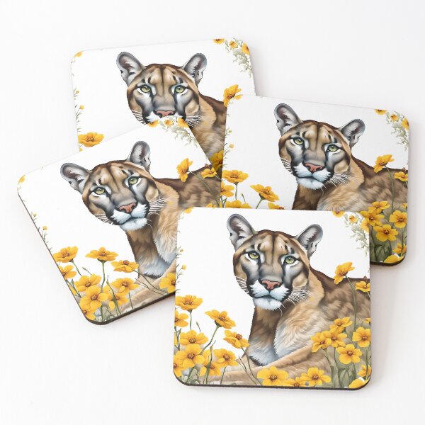 Item preview, The Florida Panther With Coreopsis Border Cut Out designed and sold by taiche.