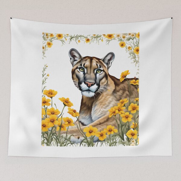 Item preview, The Florida Panther With Coreopsis Border Cut Out designed and sold by taiche.