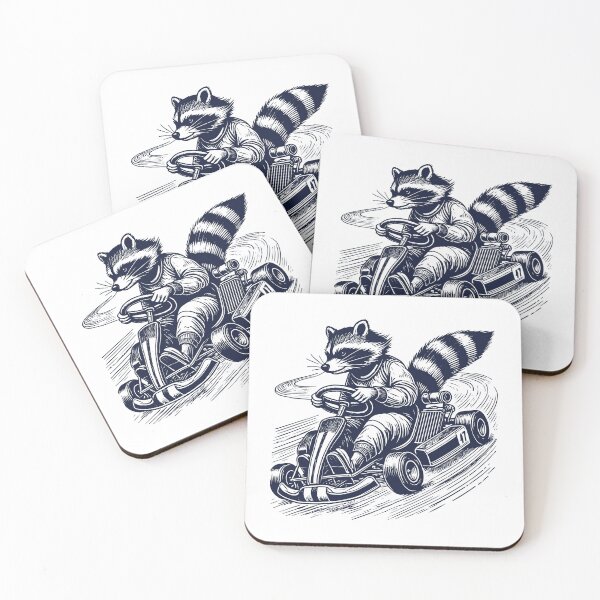 Item preview, Vintage Go-kart Design Raccoon Racer designed and sold by LuminOrb.