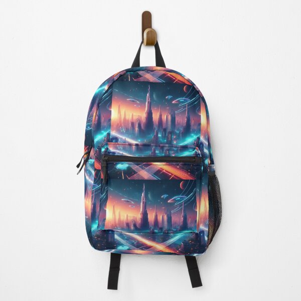 Item preview, Futuristic Neon Cityscape - Sci-Fi Artwork for Visionary Minds designed and sold by RaiyaTees.