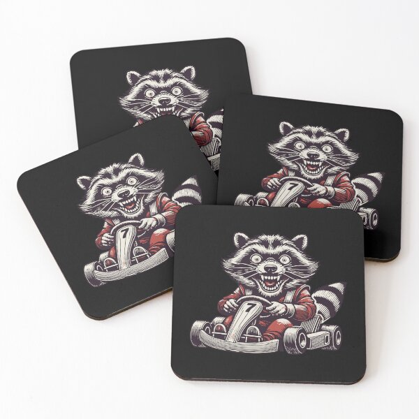 Item preview, Retro Raccoon Go-Kart Racer Fun designed and sold by LuminOrb.