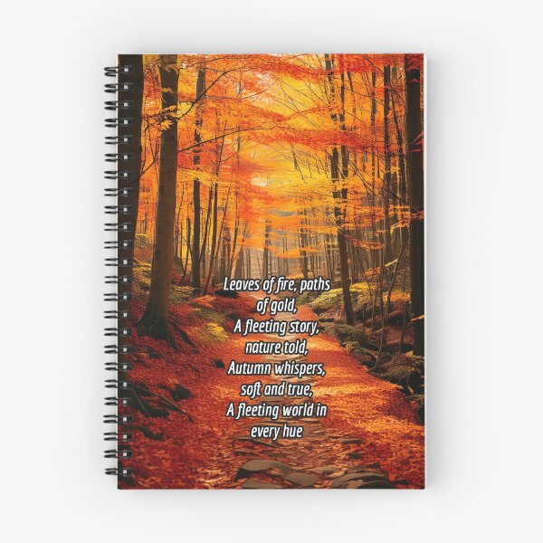 Item preview, Autumn Woodland Path - Poetry Nature Art Work designed and sold by Unwind-Art-Work.