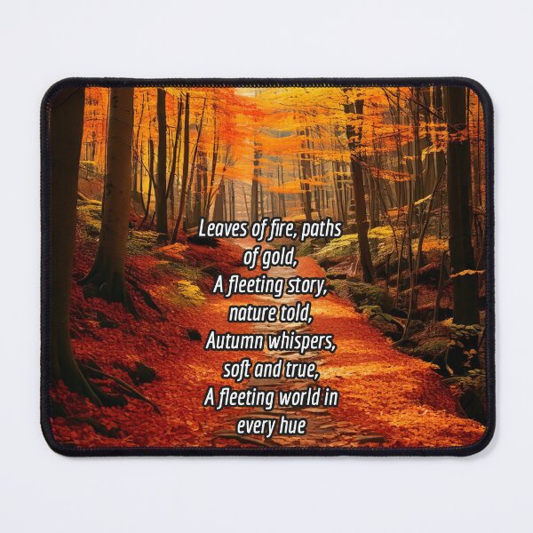Item preview, Autumn Woodland Path - Poetry Nature Art Work designed and sold by Unwind-Art-Work.