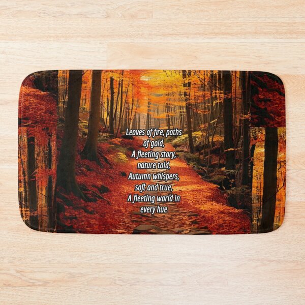 Item preview, Autumn Woodland Path - Poetry Nature Art Work designed and sold by Unwind-Art-Work.