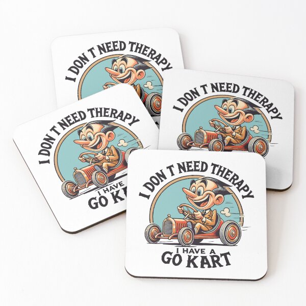 Item preview, No Therapy I Have A Go-kart Vintage Cartoon designed and sold by LuminOrb.