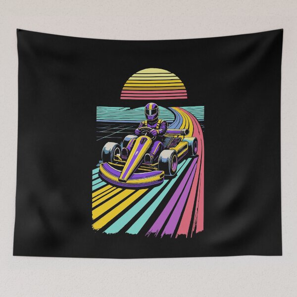 Item preview, Retro Go-kart Driver At Sunset designed and sold by LuminOrb.