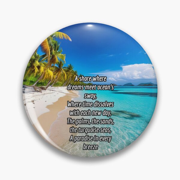 Item preview, Serene Tropical Beach - Poetry Nature Art Work designed and sold by Unwind-Art-Work.