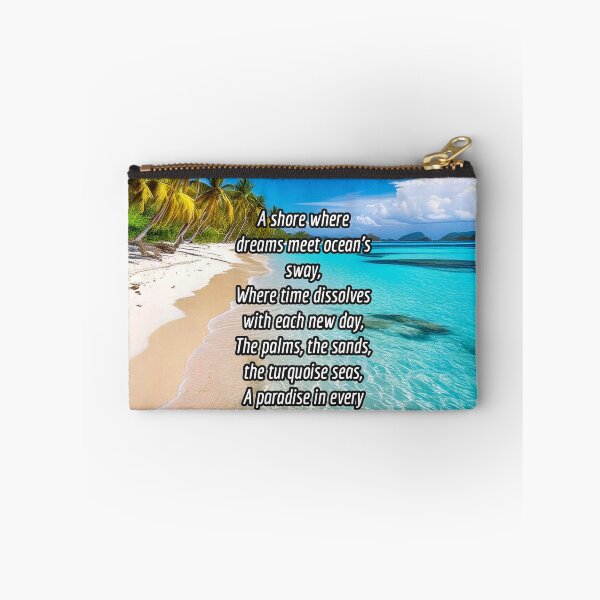 Item preview, Serene Tropical Beach - Poetry Nature Art Work designed and sold by Unwind-Art-Work.