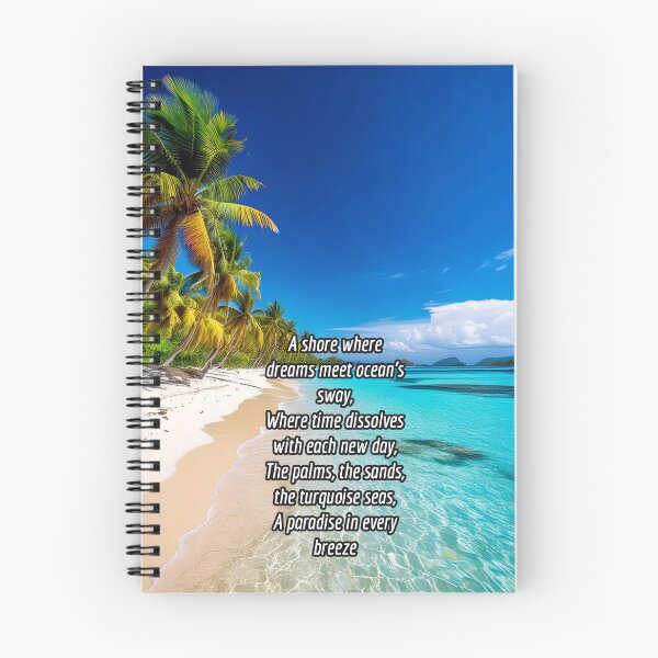 Item preview, Serene Tropical Beach - Poetry Nature Art Work designed and sold by Unwind-Art-Work.
