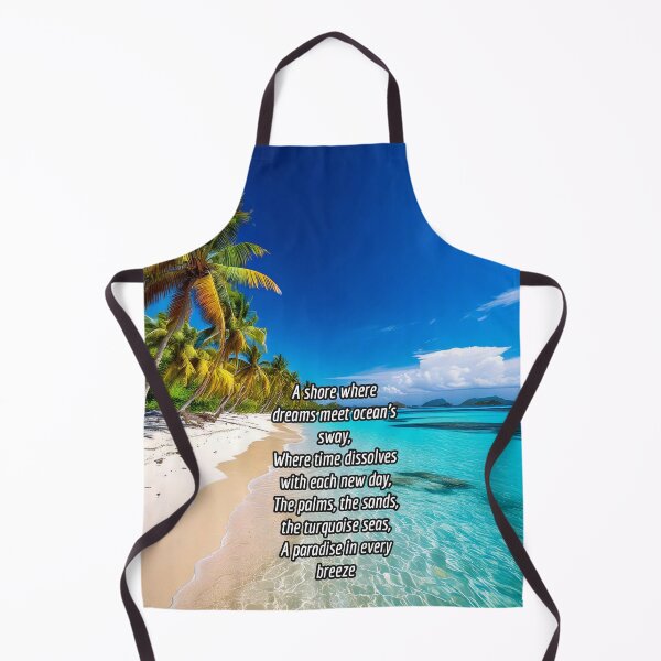 Item preview, Serene Tropical Beach - Poetry Nature Art Work designed and sold by Unwind-Art-Work.