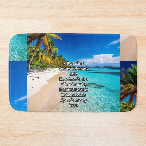 Item preview, Serene Tropical Beach - Poetry Nature Art Work designed and sold by Unwind-Art-Work.