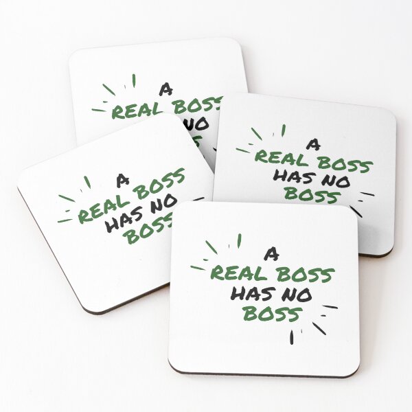 Item preview, A REAL BOSS HAS NO BOSS - Green & Black - Motivational/ Inspirational quotes designed and sold by TishCO.
