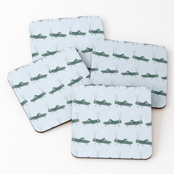 Item preview, Grasshoppers on blue designed and sold by reneesillus.