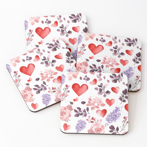 Item preview, Romantic Heart and Floral Pattern designed and sold by NomadicDreamer.