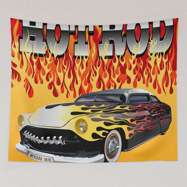 Item preview, hot rod flame burn fire american car muscle car logo designed and sold by Achille3777.