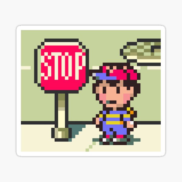 "Stop Sign from Earthbound" Sticker for Sale by idkduwang Redbubble