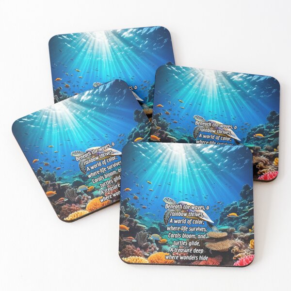 Item preview, Vibrant Coral Reef - Poetry Nature Art Work designed and sold by Unwind-Art-Work.