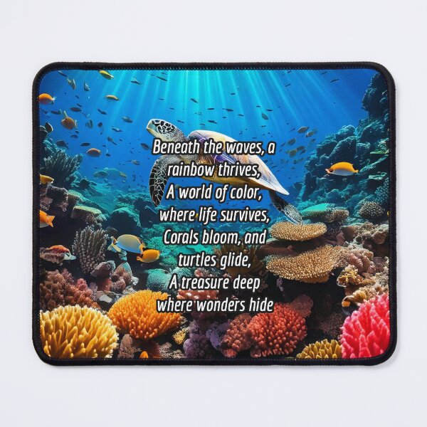 Item preview, Vibrant Coral Reef - Poetry Nature Art Work designed and sold by Unwind-Art-Work.