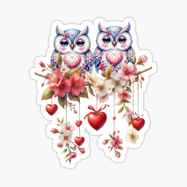Item preview, fantasy love owls in on a tree branch designed and sold by LoneAngel.