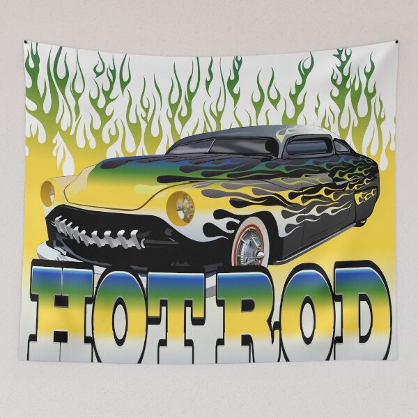 Item preview, hot rod flame vintage cars fire logo muscle car designed and sold by Achille3777.