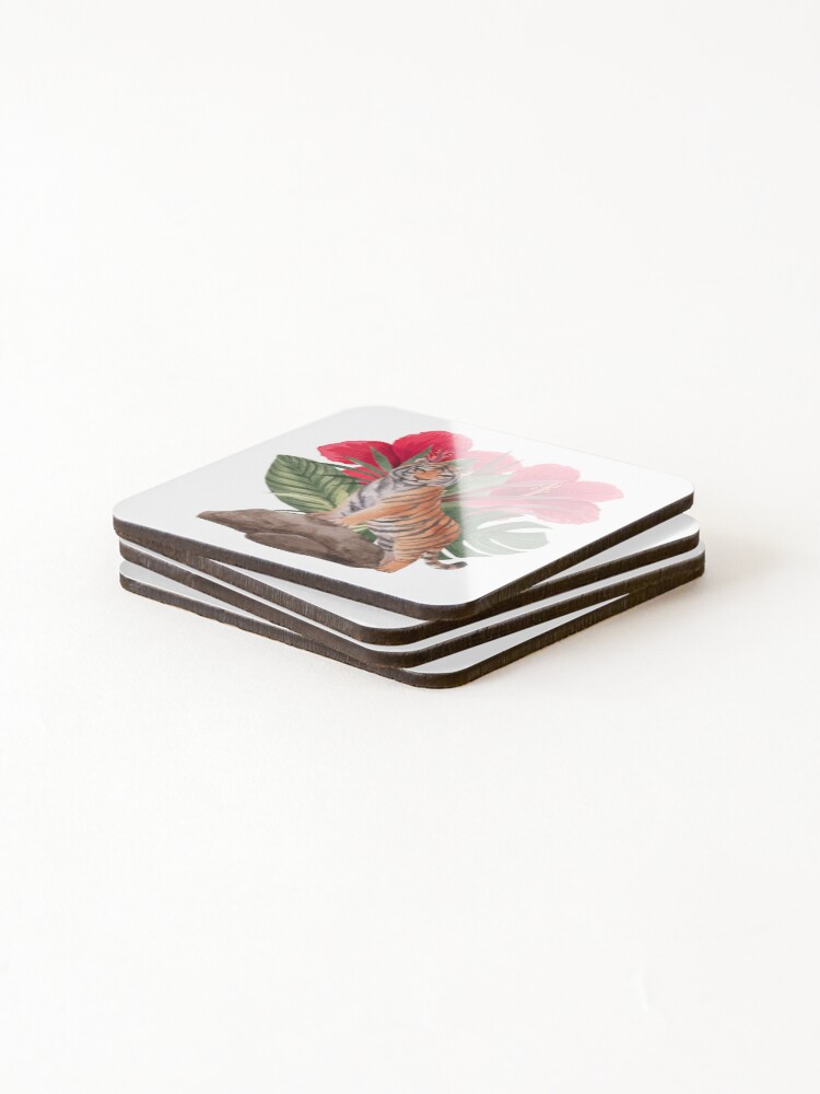 Thumbnail 4 of 5, Coasters (Set of 4), TigerSticker designed and sold by hsstudio2025.
