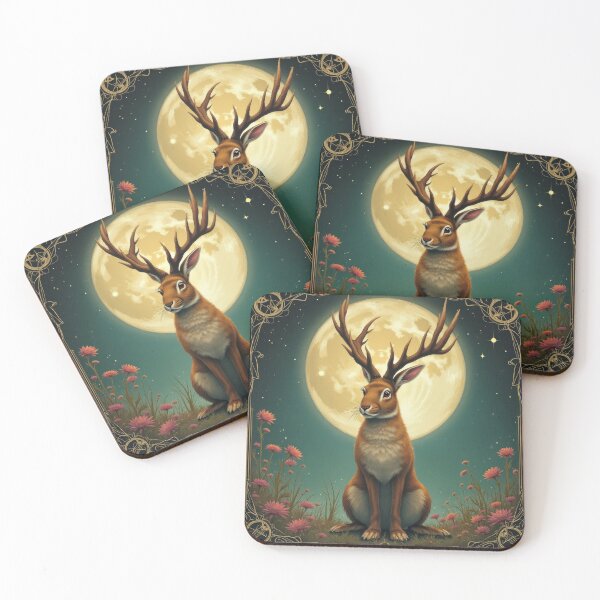 Item preview, Jackalope and Full Moon designed and sold by HabitableMoons.