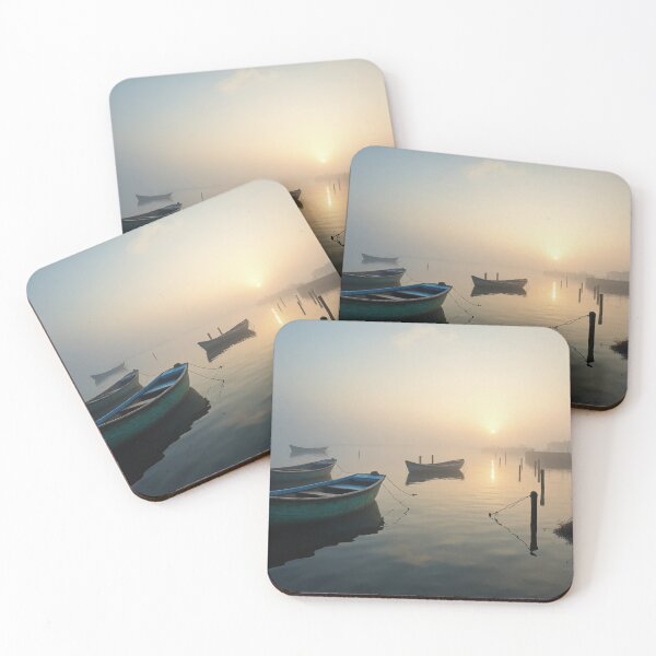 Item preview, A serene dawn at a foggy harbor designed and sold by Giuseppe Cammino.