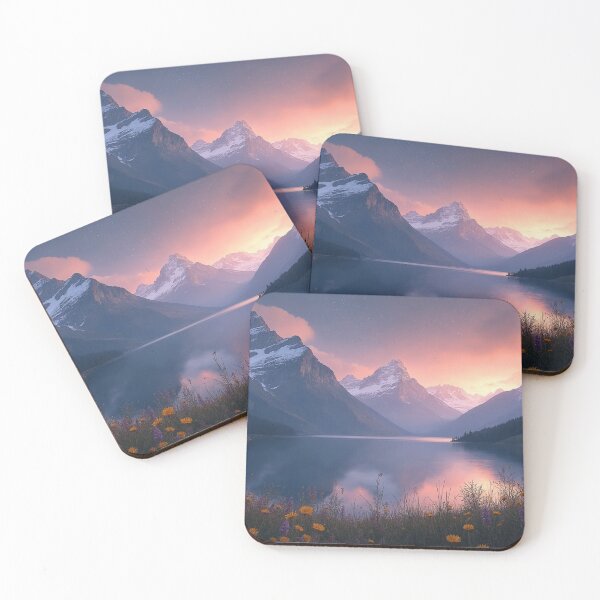 Item preview, A serene mountain landscape bathed in the soft hues of twilight designed and sold by Giuseppe Cammino.