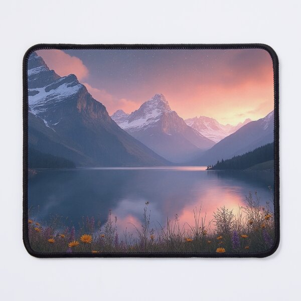 Item preview, A serene mountain landscape bathed in the soft hues of twilight designed and sold by Giuseppe Cammino.