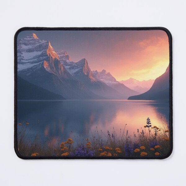 Item preview, A serene mountain landscape bathed in the soft hues of twilight designed and sold by Giuseppe Cammino.