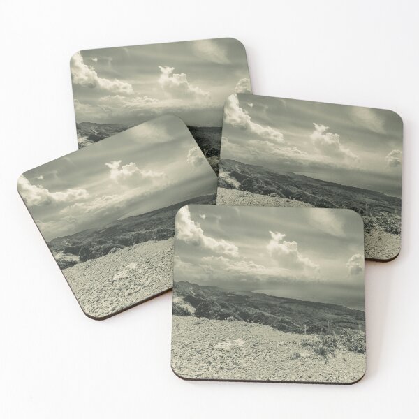Item preview, In a sepia tone the rocky foreground coastline Dominican Republic leads to a lush sprawling landscape designed and sold by EyezWatchin.