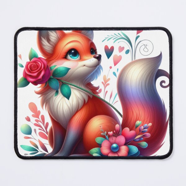 Item preview, Valentines Day Clipart Fox with Flowers designed and sold by Eiwaprints.