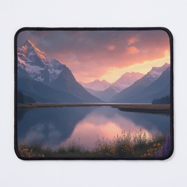 Item preview, A serene mountain landscape bathed in the soft hues of twilight designed and sold by Giuseppe Cammino.