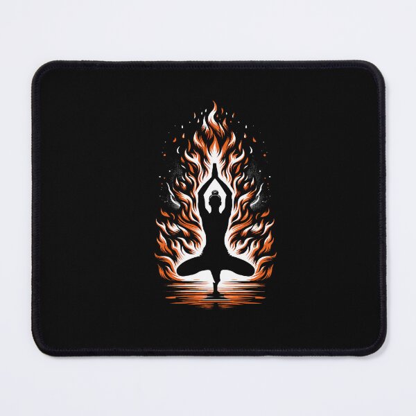 Item preview, Yoga Pose In Front Of A Roaring Fire Fitness Relaxation Fireplace designed and sold by Dressed For  Duty.