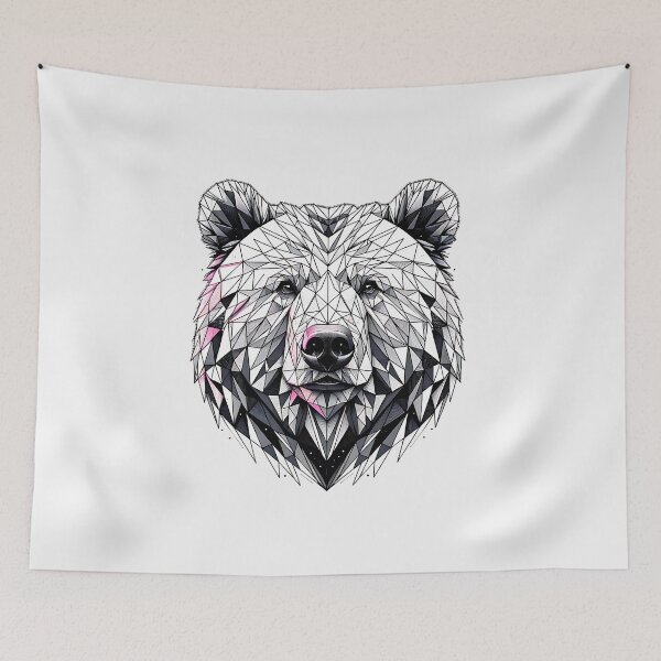 Item preview, Geometric Bear Art Modern Wildlife Polygon Design designed and sold by Furr-n-Purr.