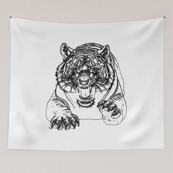Item preview, line art tiger  designed and sold by TriForceDesign.