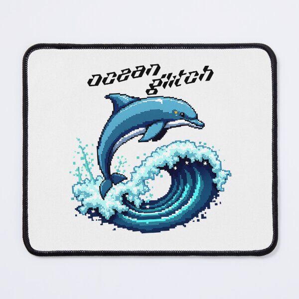 Item preview, Retro Pixel Dolphin Jumping Wave Ocean Adventure Design designed and sold by Furr-n-Purr.