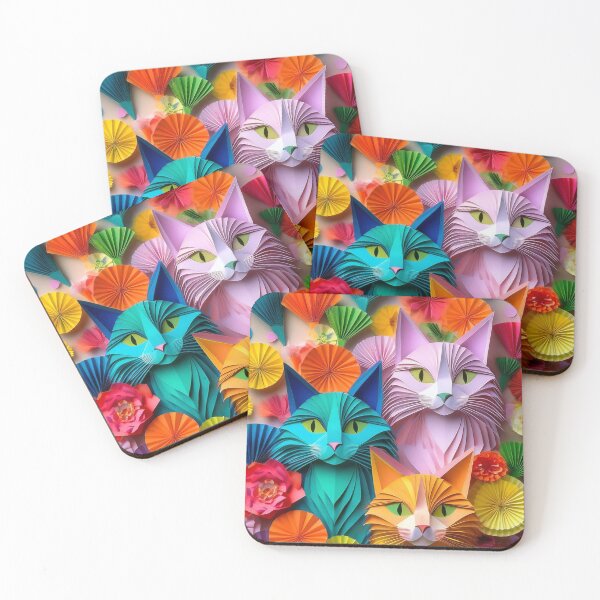 Item preview, Colrful cats and flowers art designed and sold by Photopat.