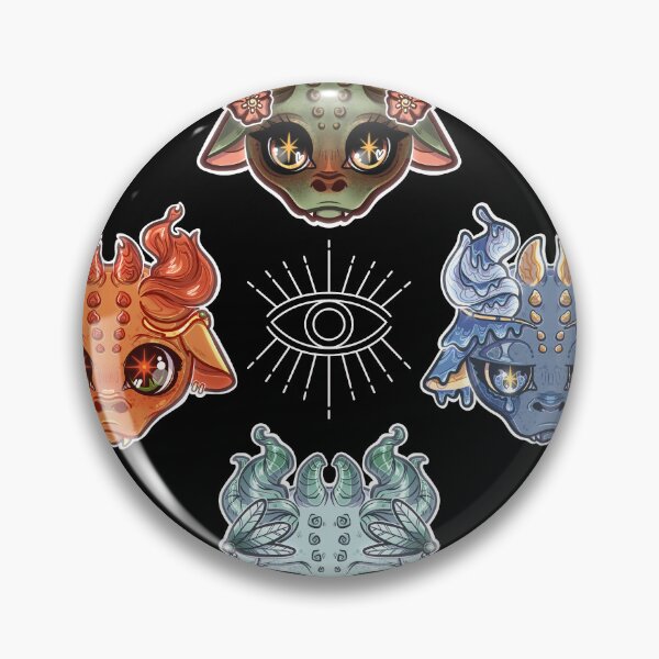 Item preview, five elemental dragons kawaii cute anime style designed and sold by mondaycat.